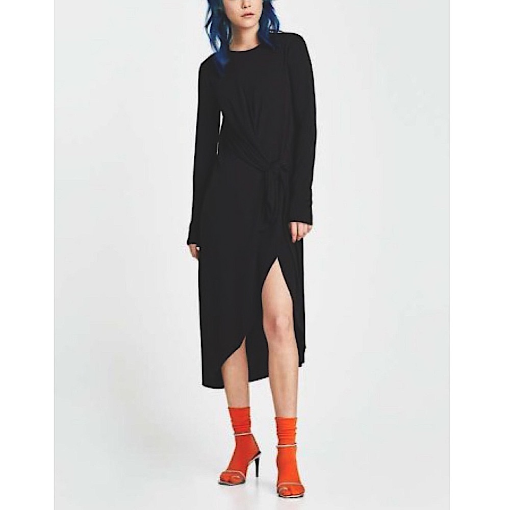 NWT Zara Black Knotted Tunic Dress